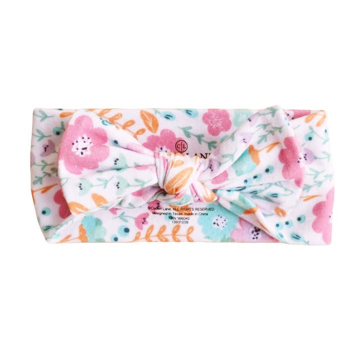 Willow's Whimsy Floral Knit Large Bow Headwrap for wholesale by Caden Lane