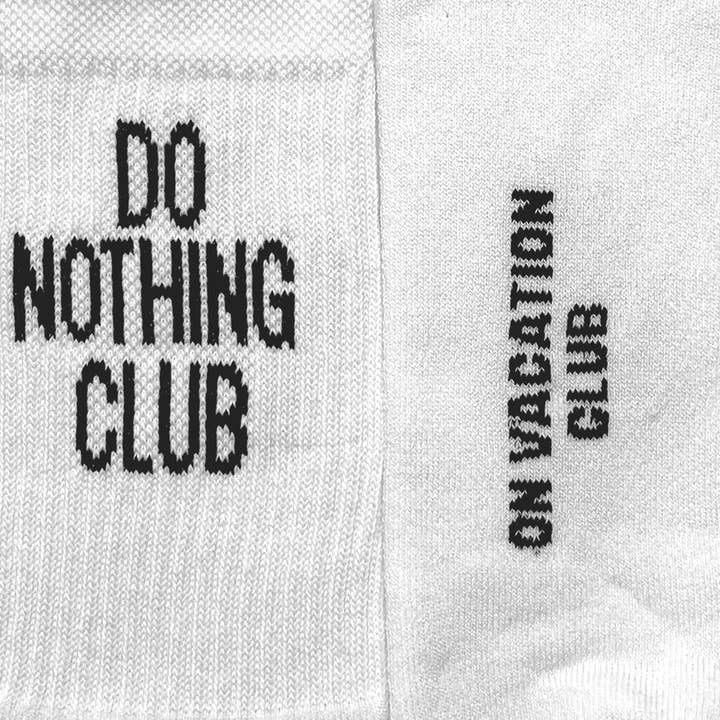 Do Nothing Club Tennis Socks - White for wholesale on Faire5