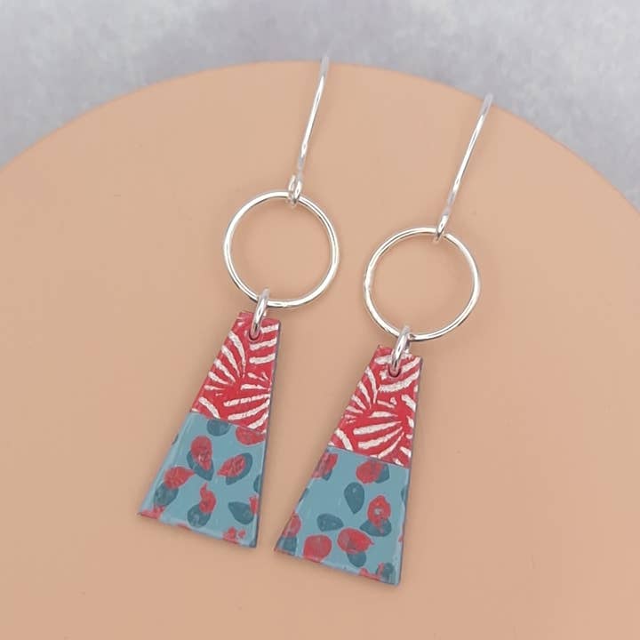 Trapeze Earrings- Blue Coral B for wholesale by Circle & Dash