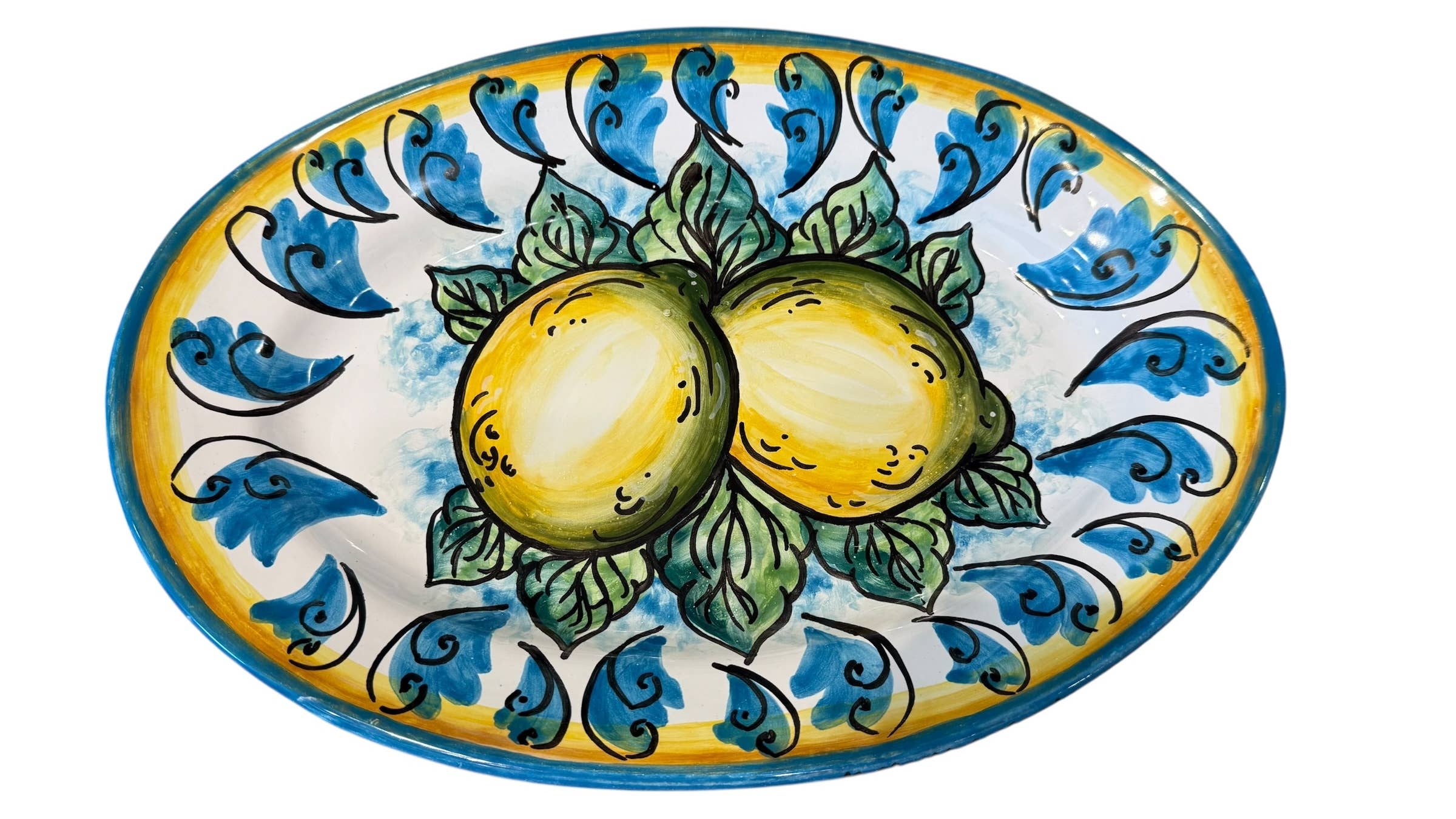 Euro Ceramica Home | ClayBarn - Wholesale Platter - Exclusively on Faire - Sicilia Hand Painted Serving Platter0