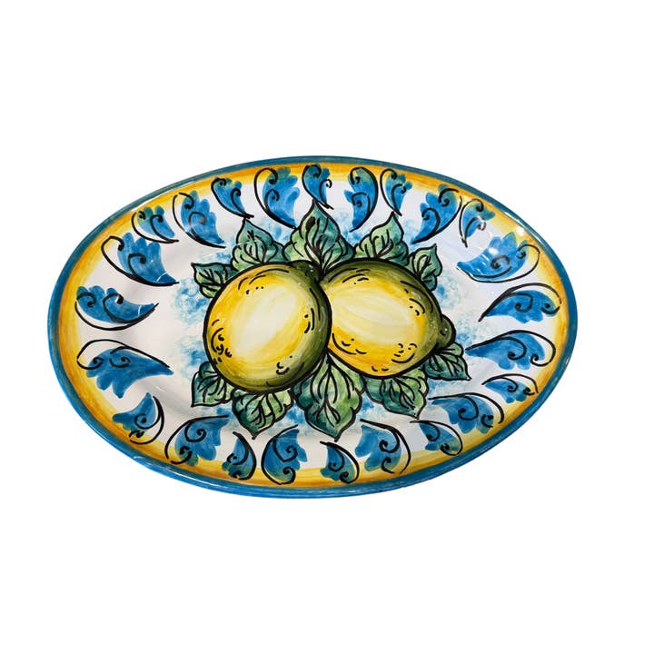 Euro Ceramica Home | ClayBarn - Wholesale Platter - Exclusively on Faire - Sicilia Hand Painted Serving Platter