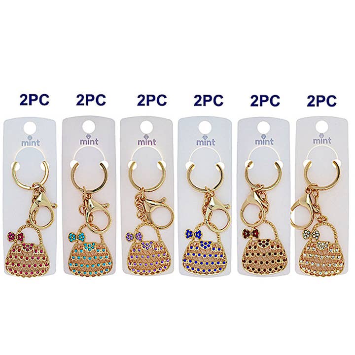 Atlas Fashion - Wholesale Keychain - Women's - Rhinestone Mini Purse Keychain1