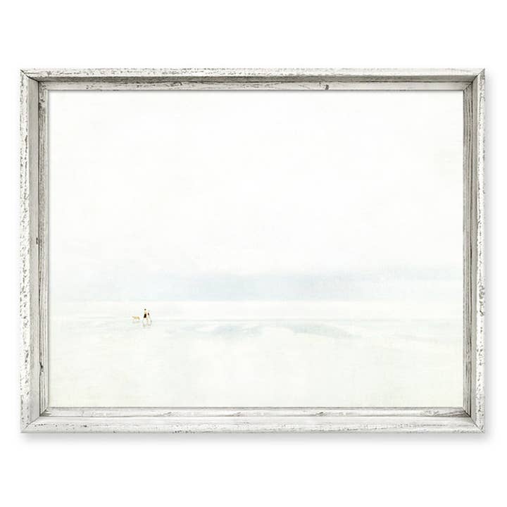 'People on Beach' Framed Canvas Wall Art for wholesale by Sweet Gumball Inc.