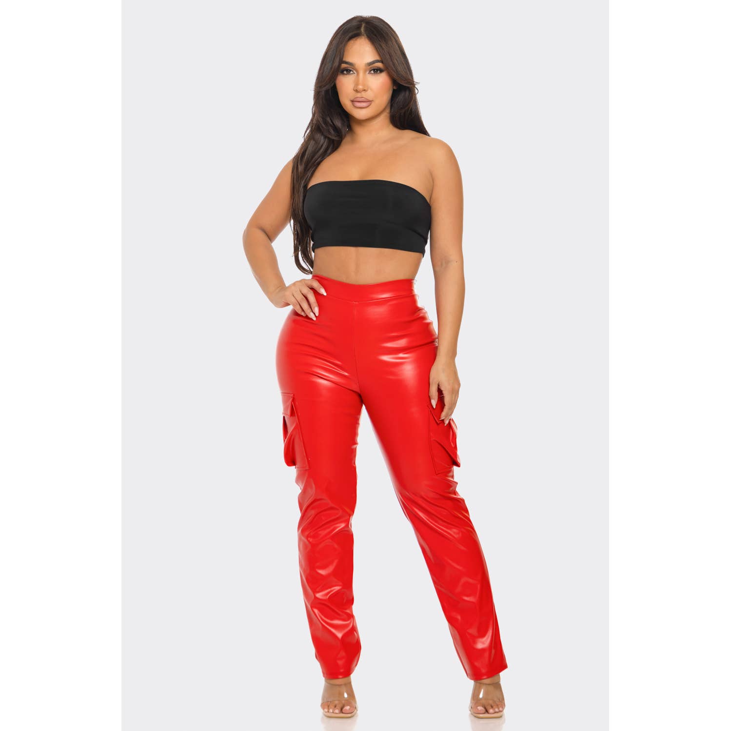 Uptown Apparel – Calças - Mulher por atacado – B111091 Calças Cargo PU PU5