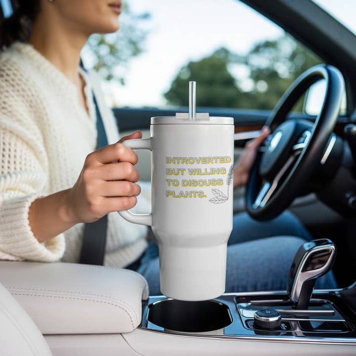 3dRose – wholesale Insulated mug/tumbler – 3dRose, Introverted But Willing To Discuss Plants, Tumbler9