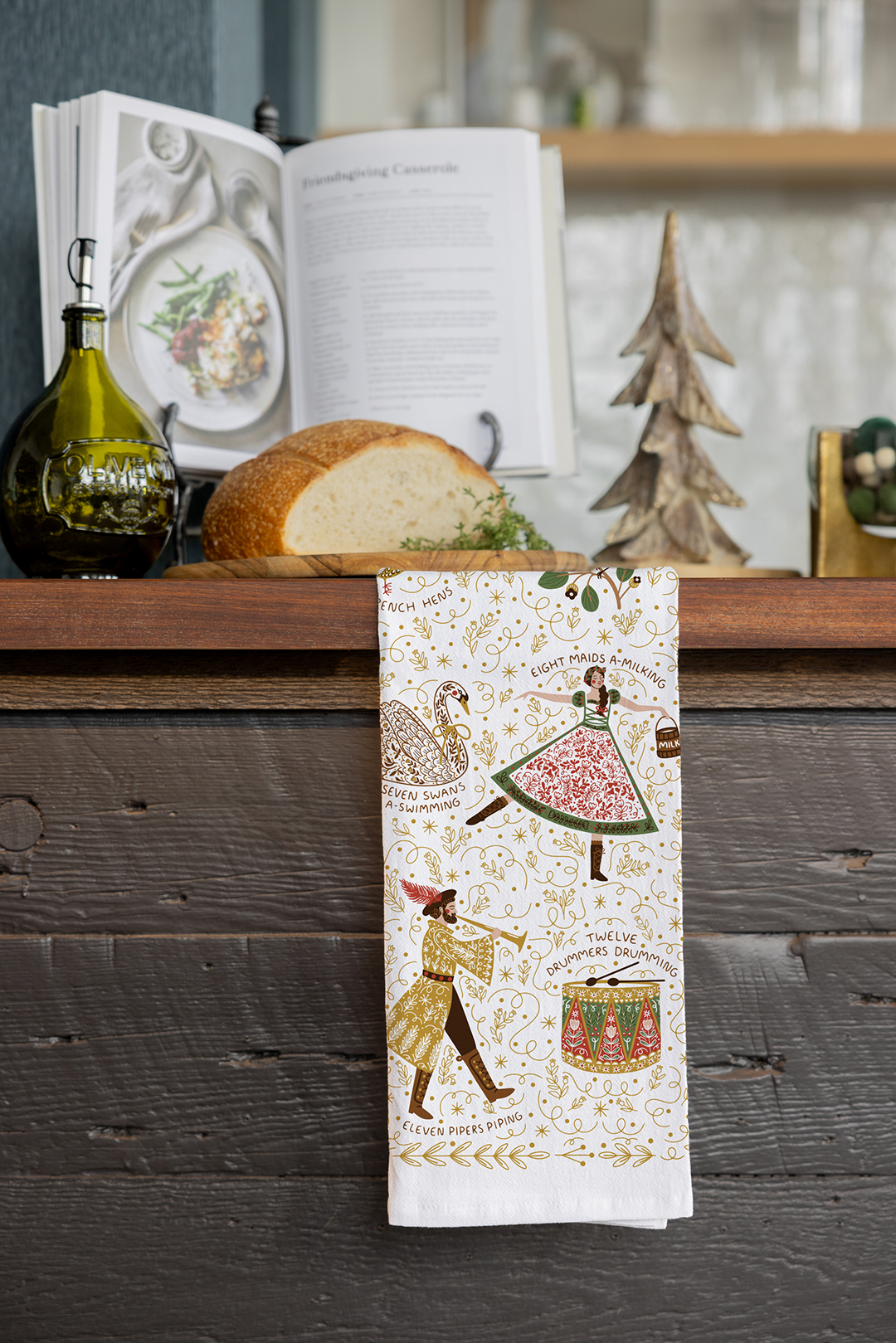 Gingiber - Wholesale Tea Towel - 12 Days of Christmas Tea Towel – Classic Holiday Decor2