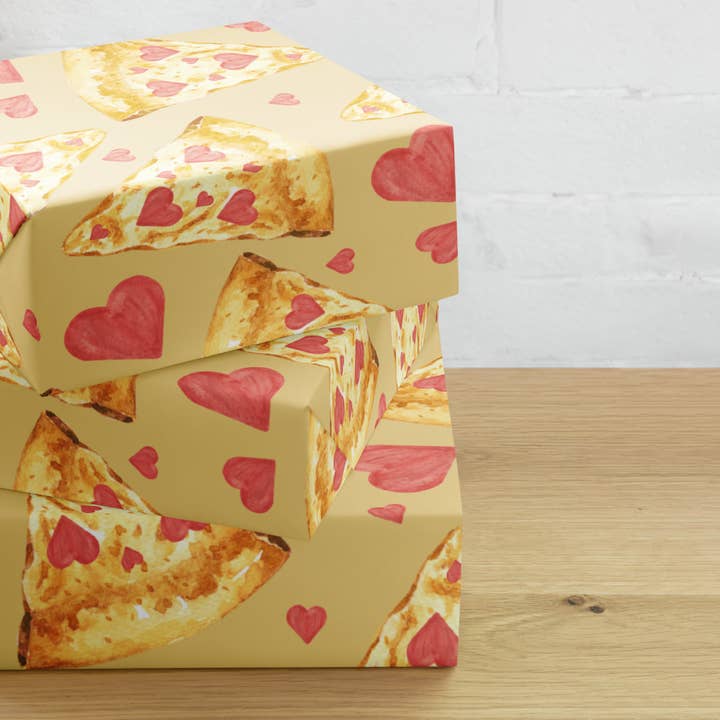 Pizza Love Wrapping Paper for wholesale by Wishbrush