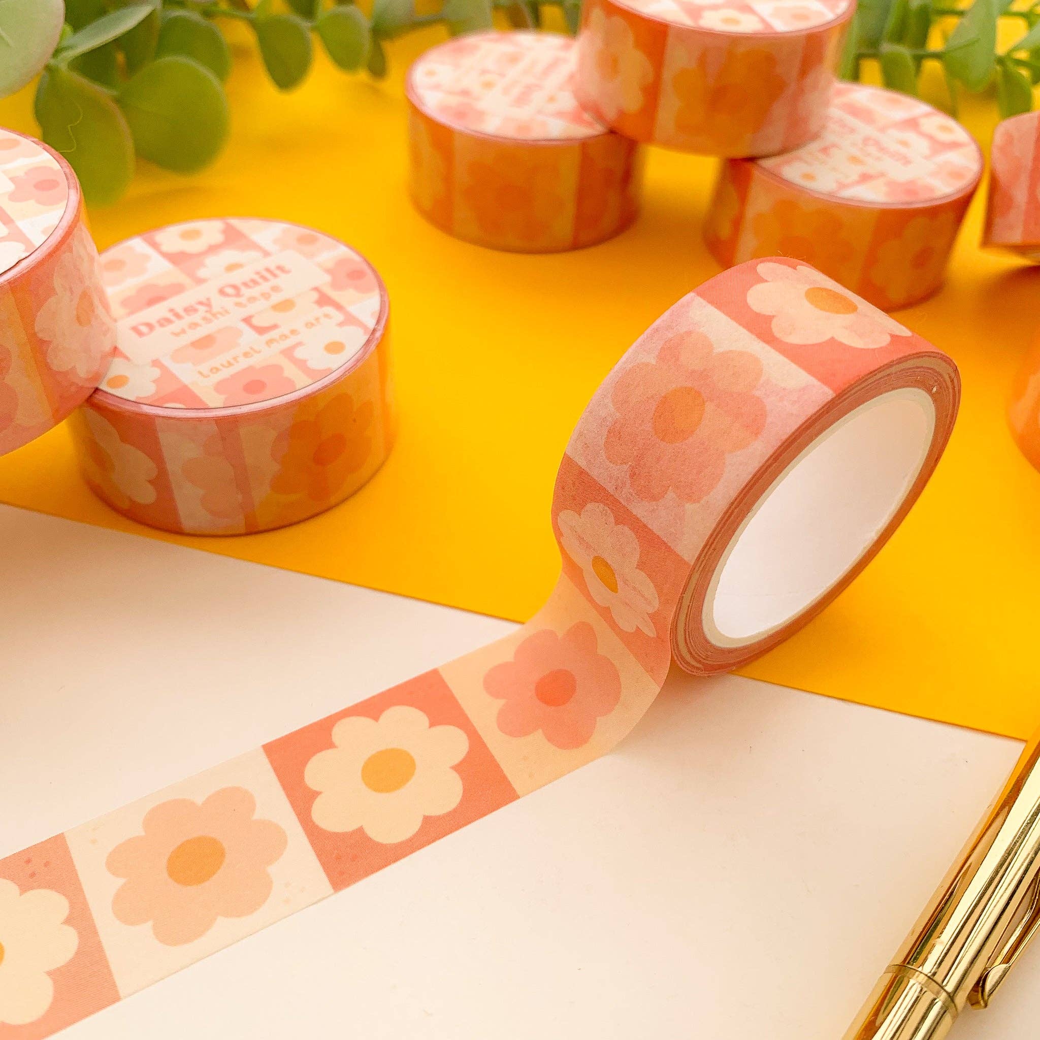 Laurel Mae Art - Venta al por mayor Cinta washi - Cinta adhesiva gruesa Pink Daisy2