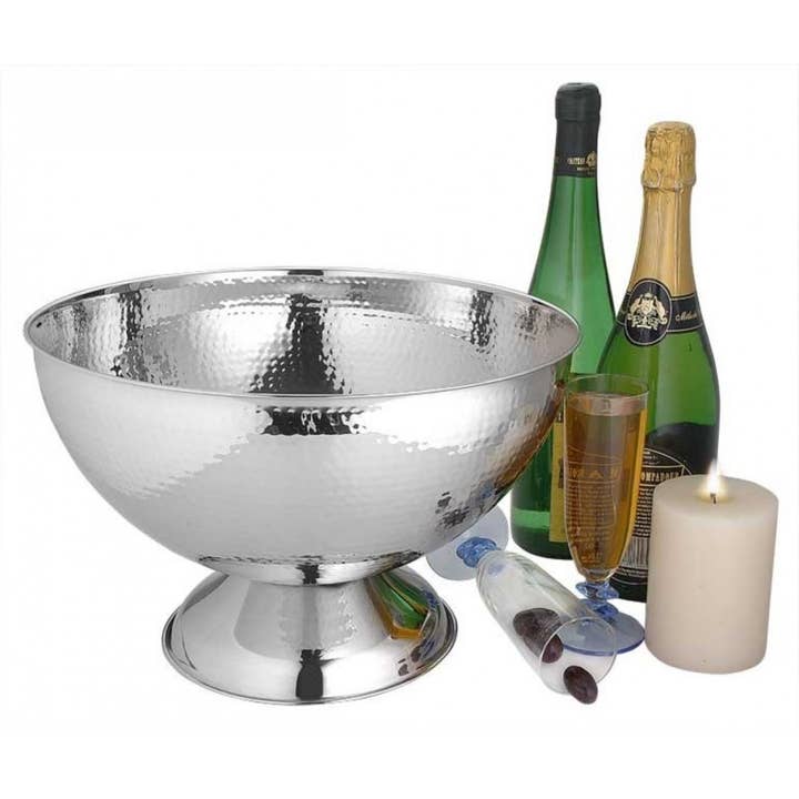 Hammered champagne bowl 39cm for wholesale by AULICA