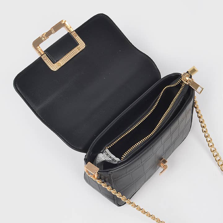 3AM BY H&D ACCESSORIES - Wholesale Crossbody Bag - Women's - Faux Leather Buckle Crossbody Bag7