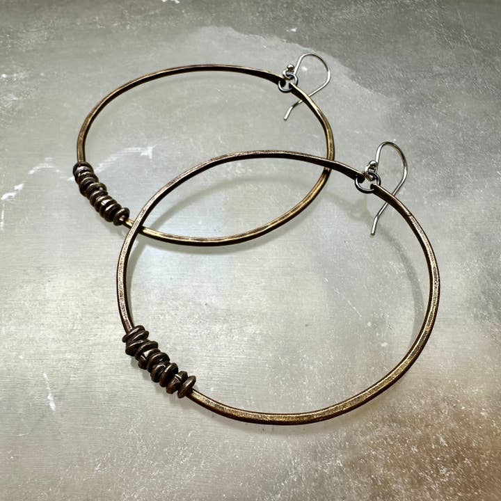 Jennifer Kahn Jewelry - Wholesale Hoop Earrings - Brass Hoop Earrings with Heishi4