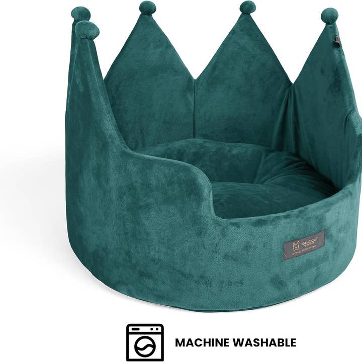 NANDOG PET GEAR FLORIDA – wholesale Pet bed – Cat/dog – NANDOG Prive Collection Large Crown Bed (TEAL GREEN)