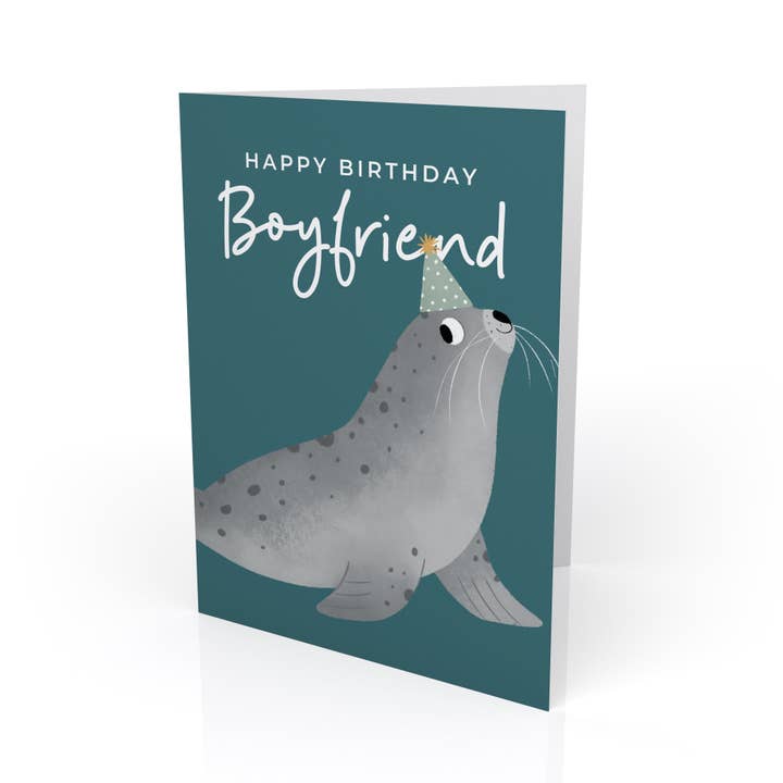 Cute seal BOYFRIEND Birthday Card for wholesale by PaperPaper Ltd