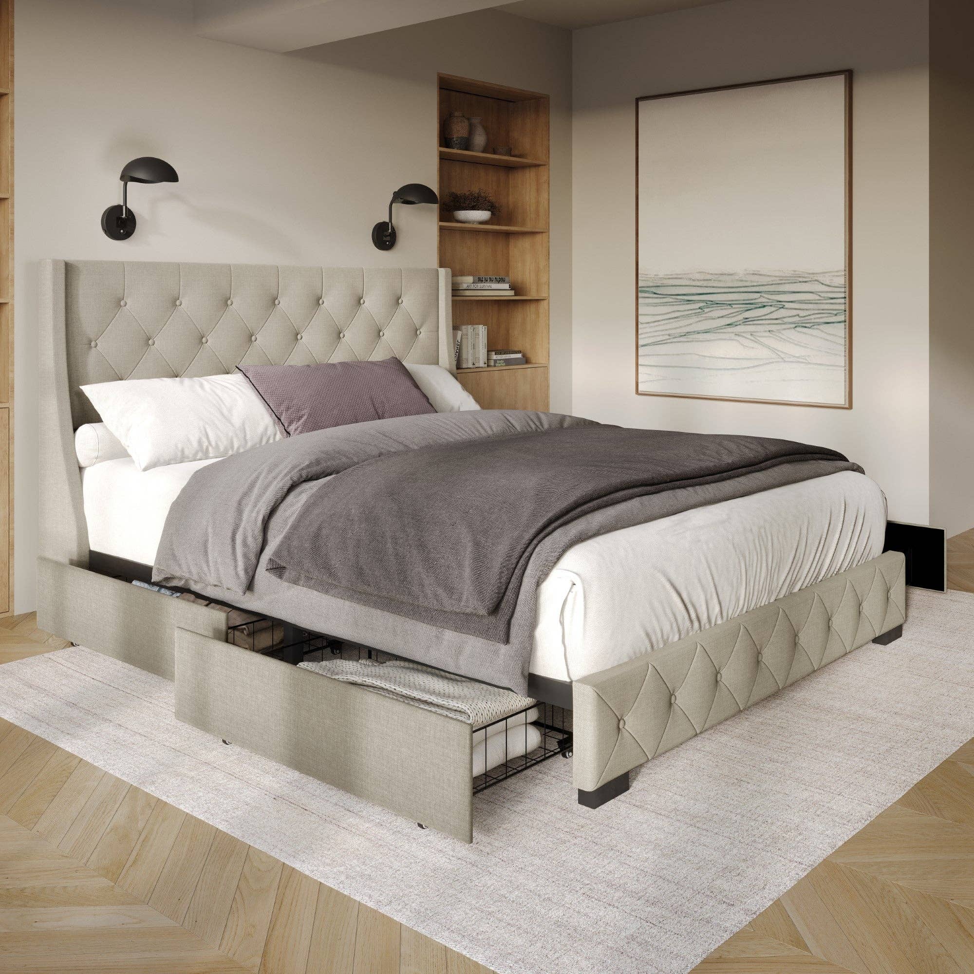 Home Design - Wholesale Bed - Olympia Tufted Upholstered Storage Platform Bed4