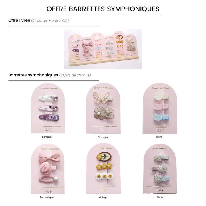 Yuko B - Wholesale Hair Clip - Women's - Offer with display - Symphonique Barrettes5
