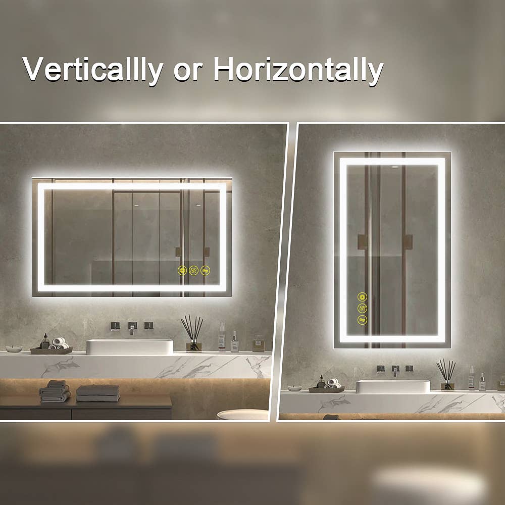 Brio Lighting - Wholesale Bathroom Mirror - GlareGuard 24x40" Anti-Fog  Backlit LED Bathroom Mirror3