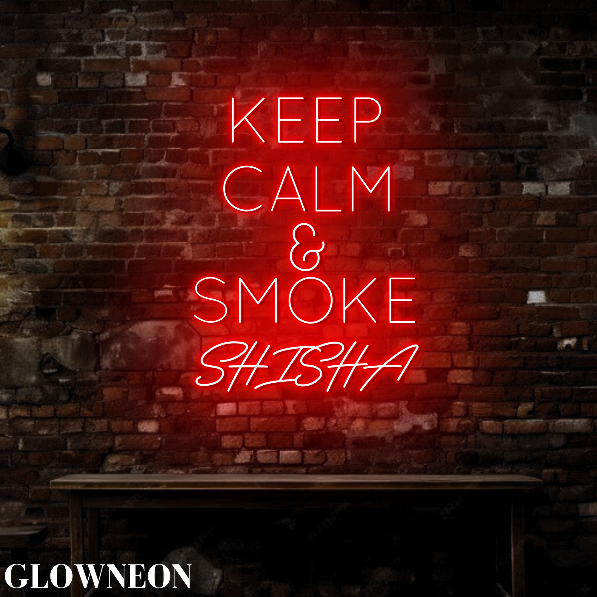Glow Neon - Wholesale Neon Sign - Keep Calm & Smoke Shisha Neon Wall Decor, Shisha Hookah Sign3