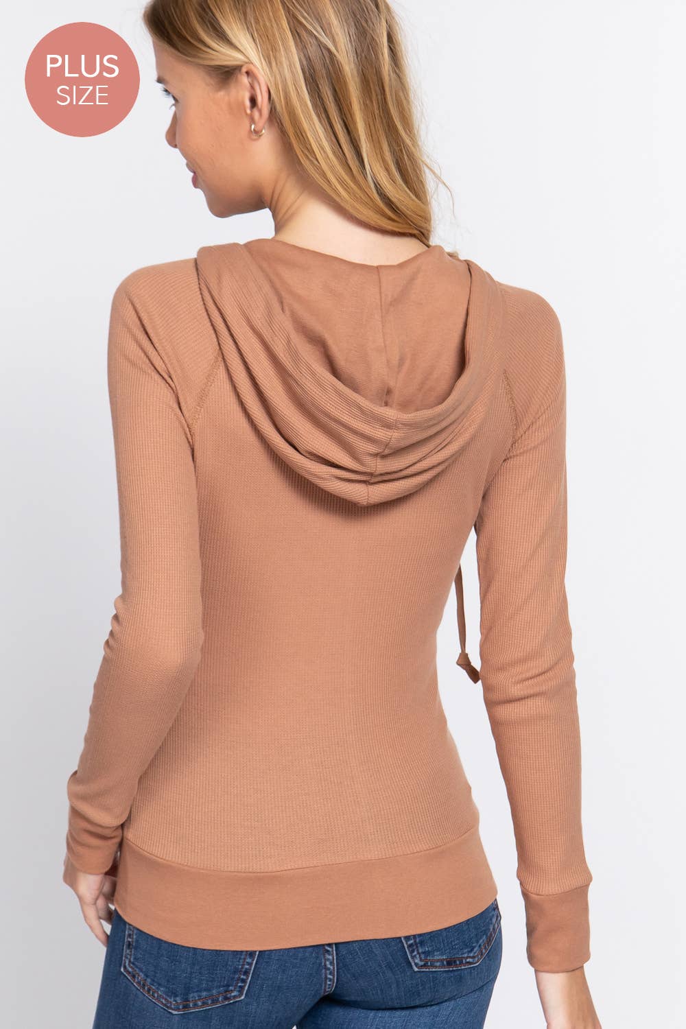 Active Basic | Active USA - Vendita all'ingrosso Felpa con cappuccio - Donna - [TAGLIA FORTE] Giacca Termica con Cappuccio a Maniche Lunghe e Tasca a Marsupio21