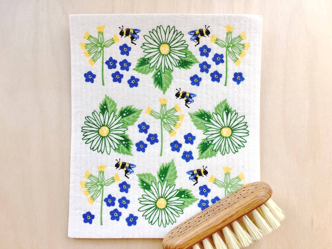 Square Love - Wholesale Tea Towel - Blooms Gift Duo | 1 Tea Towel + 1 Sponge Cloth1