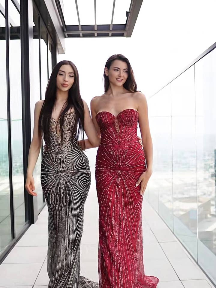 Strapless Sequin Corset Evening Gown Formal Dress By LA2195 for wholesale by LA Merchandise