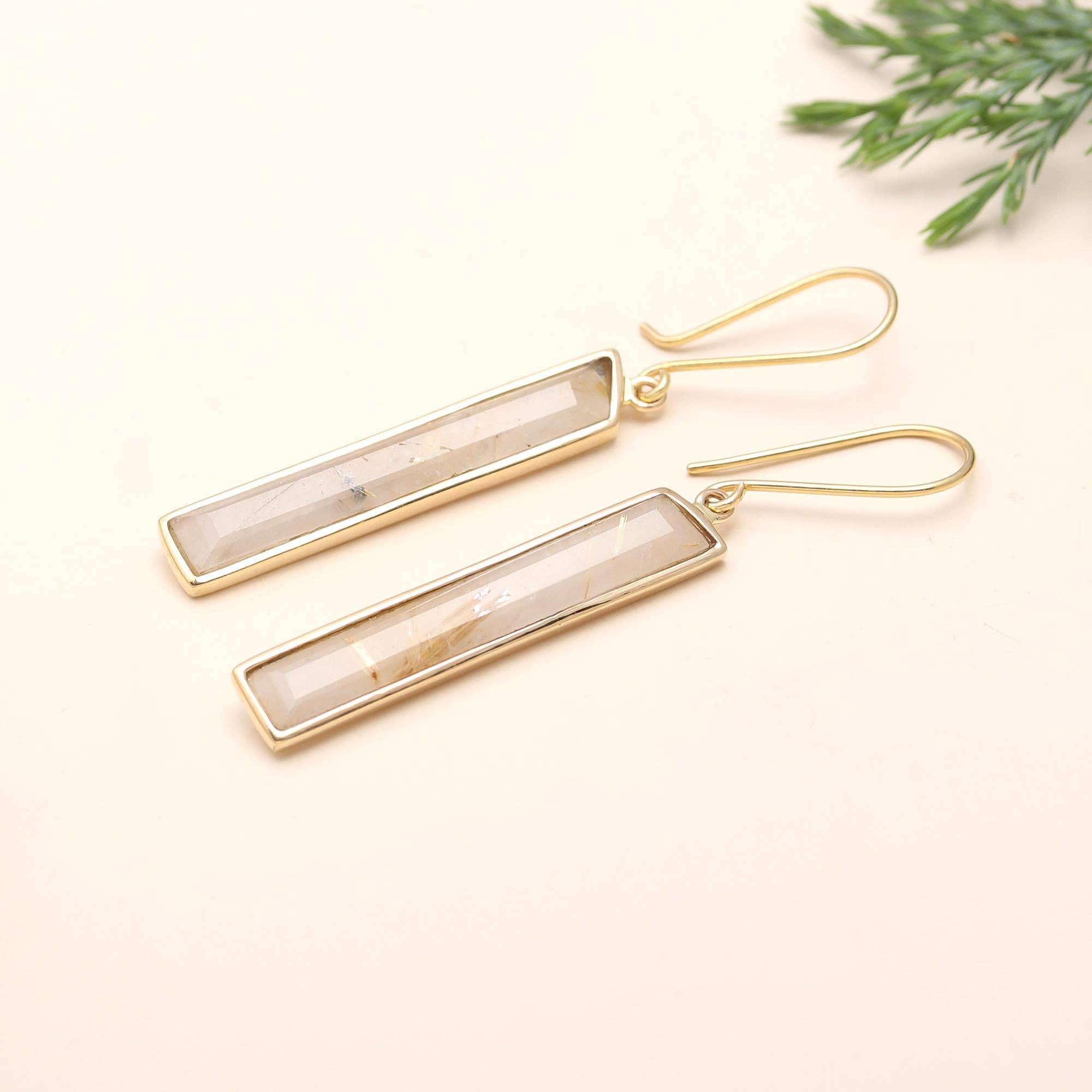AG 925 JEWELLERY - Wholesale Dangle Earrings - Designer Brass Dangle Earrings with Smoky Quartz1