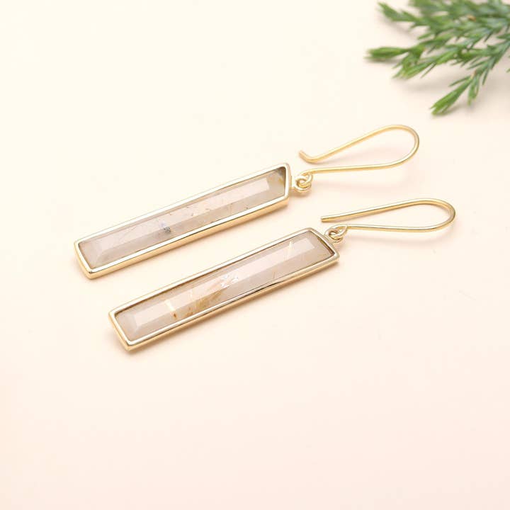 AG 925 JEWELLERY - Wholesale Dangle Earrings - Designer Brass Dangle Earrings with Smoky Quartz1