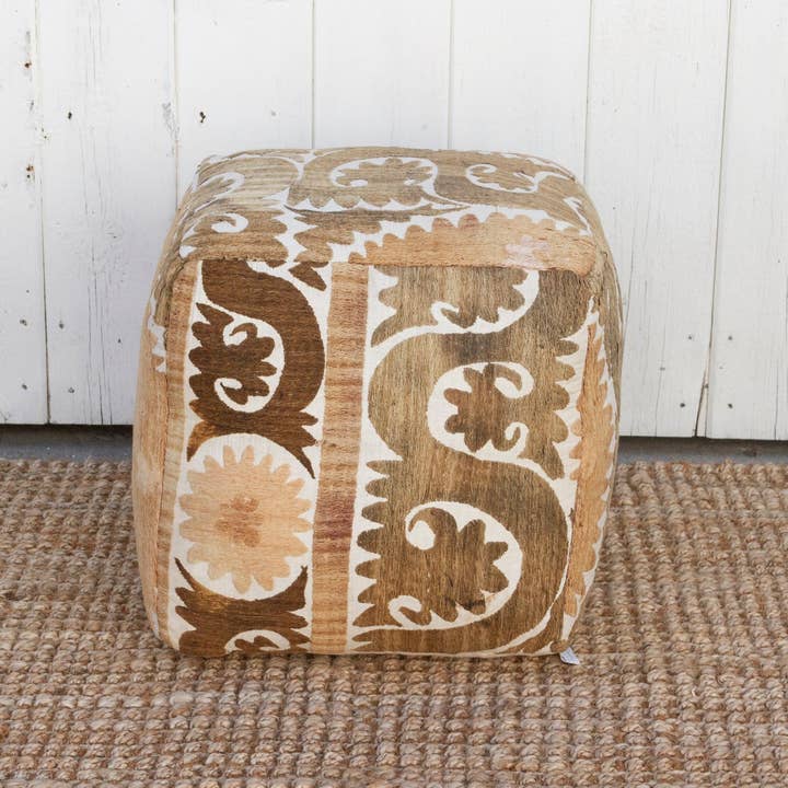 De-cor - Wholesale Ottoman - Shan Antique Suzani Cube Ottoman
