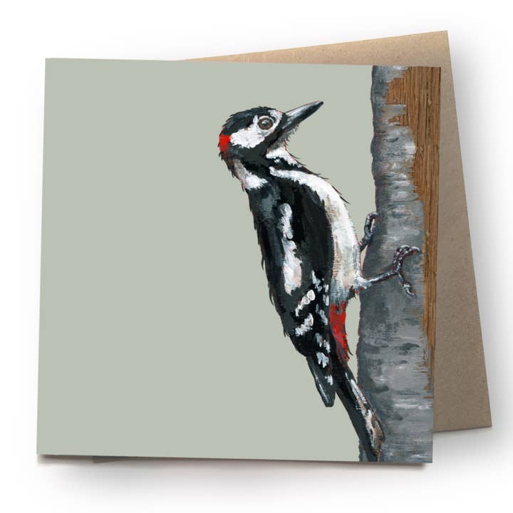 Woodpecker Card | Eco | Recycled | Bird | Blank for wholesale by Ellwood Parker