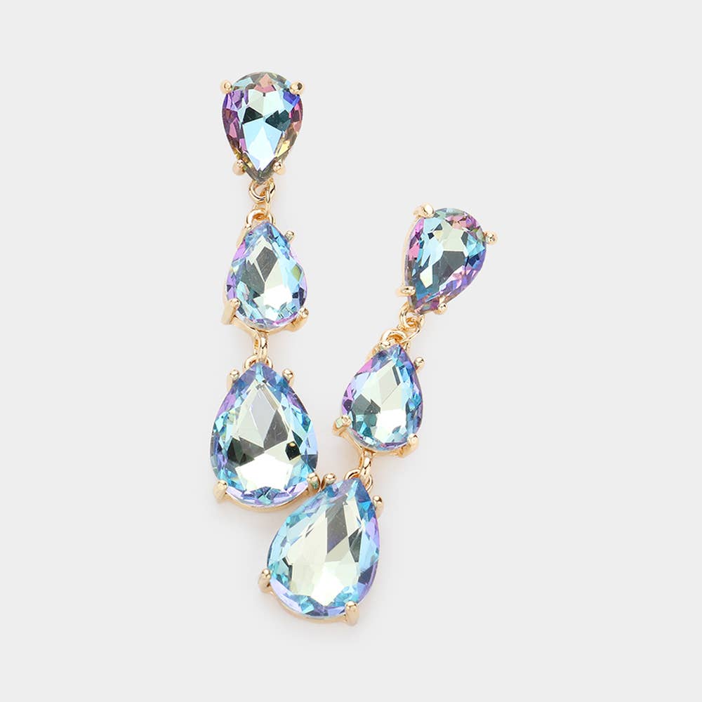 Sensibling Corp. - Vente Boucles d'oreilles pendantes - Boucles d'oreilles de soirée Teardrop Stone Link Dropdown3