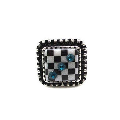 Snowing West – wholesale Cocktail/Statement Ring – Schackrutig Tärningsring