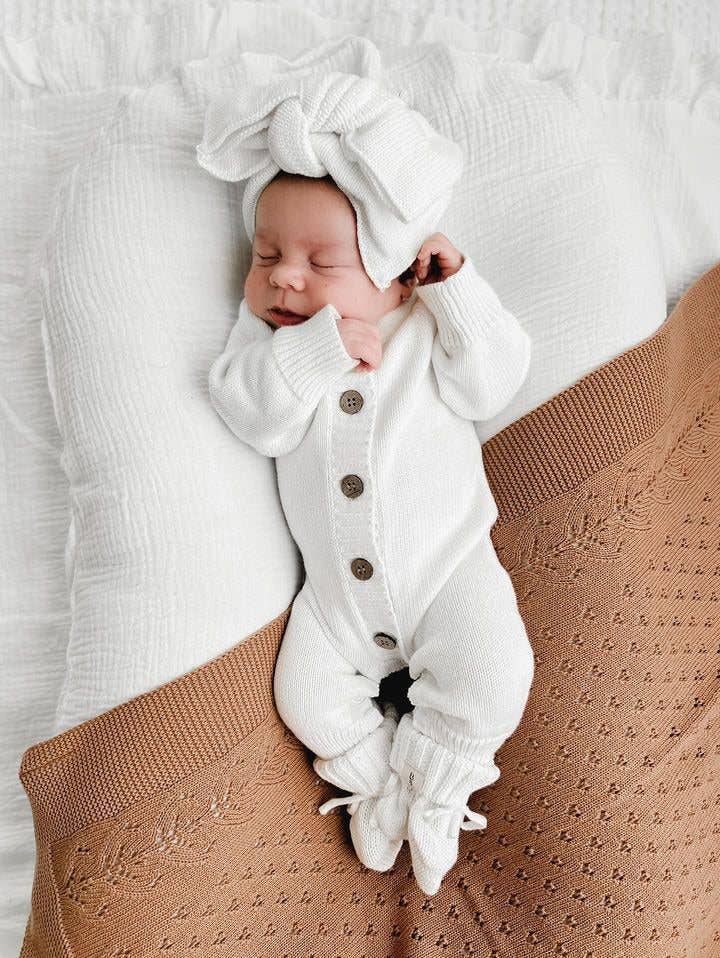 Brave Little Lamb the Label - Wholesale Bedding Blanket - Kids & Baby - Divine Pointelle Blanket | Copper1