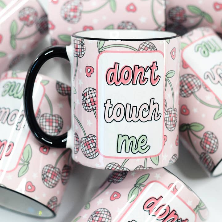 Mugsby - Wholesale Coffee Mug - Don't Touch Me Disco Cherries Valentine's Ceramic Mug