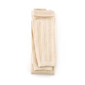White Cable Knit Footless Tights