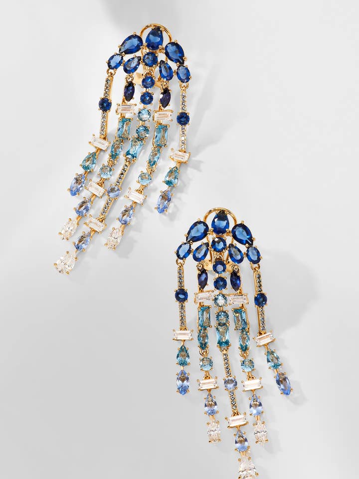 ROCKSTARS BLAUWE CZ KROONLUCHTEROORBELLEN voor wholesale door NADRI