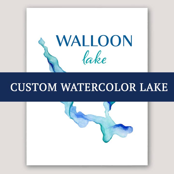 CUSTOM Lake watercolor print for wholesale by Emily Frushour