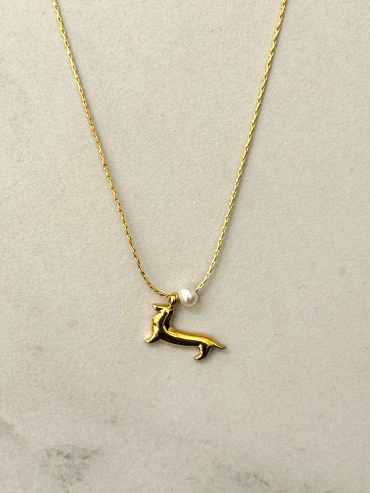 Minimal Dachshund Necklace for wholesale by Cassette Barcelona