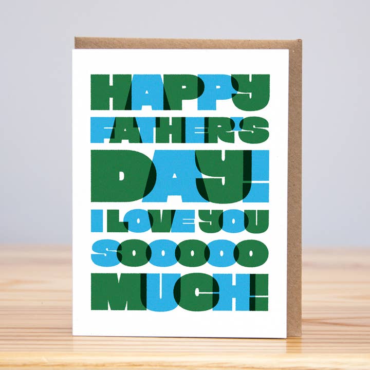 Father's Day Love Big Block (Letterpress) for wholesale by Huckleberry Letterpress