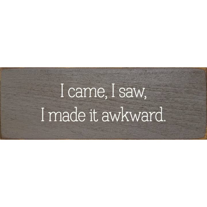 SAWDUST CITY - Wholesale Sign - I came, I saw, I made it awkward.