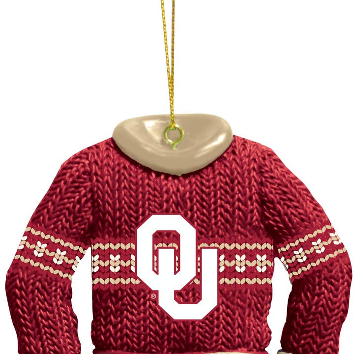 Ugly Sweater Ornament, Univ Of Oklahoma for wholesale by The Memory Company