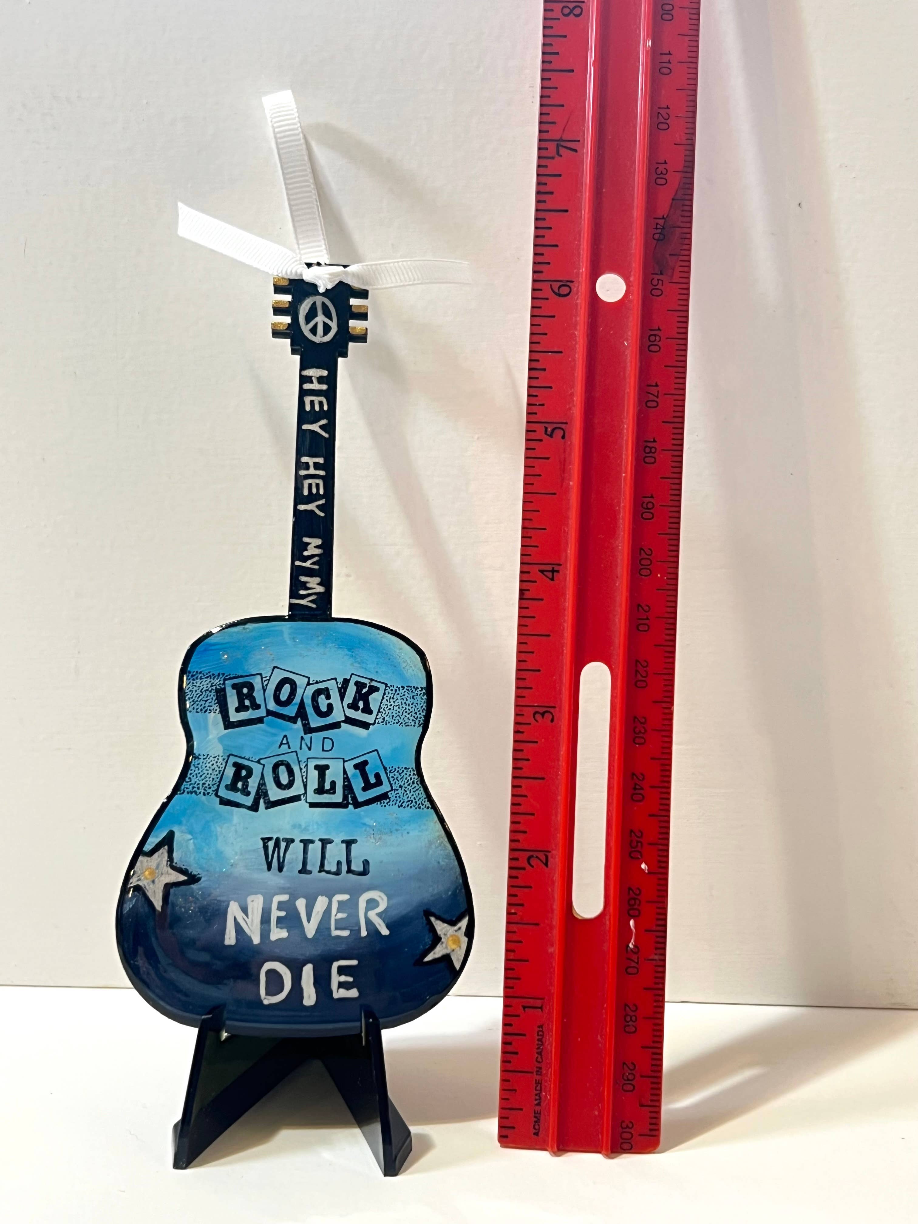 Clever Clogs Art - Wholesale Ornament - Rock and Roll Will Never Die, Neil Young, ornament 2