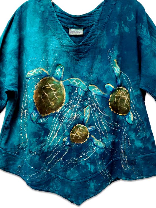 Cottonways – wholesale Blouse – Women’s – Handpainted Top Ocean Floor
