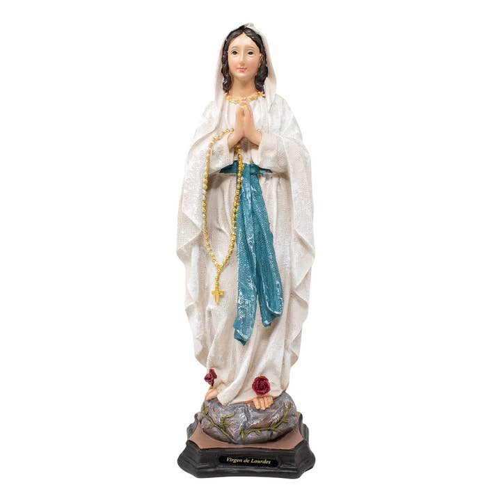 MrcjSales - Our Lady Of Lourdes Resin Statue | Multiple Sizes | Durable Religious Icon for Church, Home Decor, Altars | Spanish Name Engraved for wholesale by mrcjsales