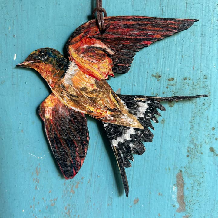 Clare O’Neill Artworks - Wholesale Christmas Decoration - Swallow birch plywood decoration1