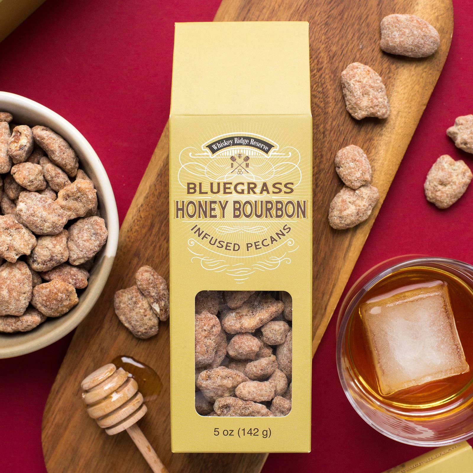 Damn, Man Snacks - Wholesale Nuts - Bluegrass Honey Bourbon Infused Pecans 5 oz.3