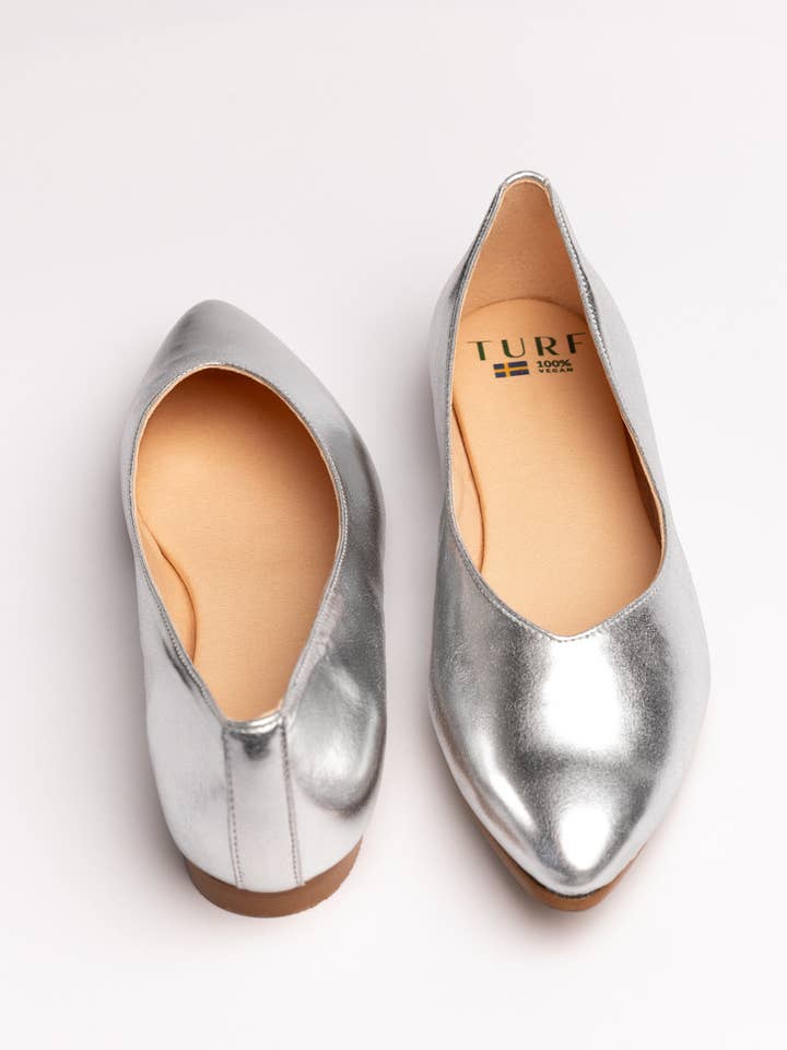 Spetsig Tå Platt Silver, Kvällsskor för Kvinnor för wholesale av Turf
