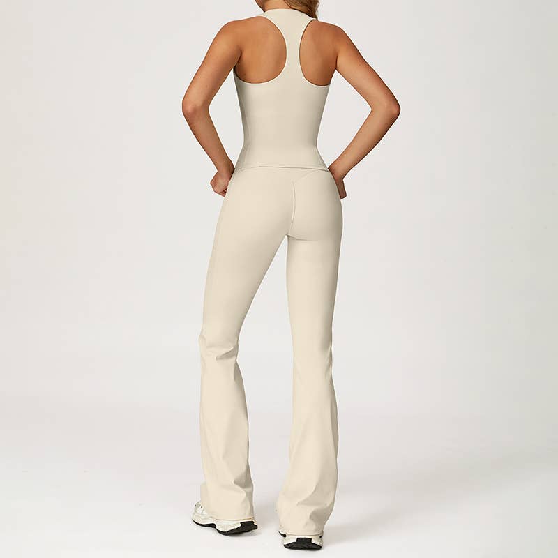 WONDERXFANS - Wholesale Activewear Set - Women's - THIN STRAPS TANK TOP + Slim-fit athletic flare pants 2-PIECE2