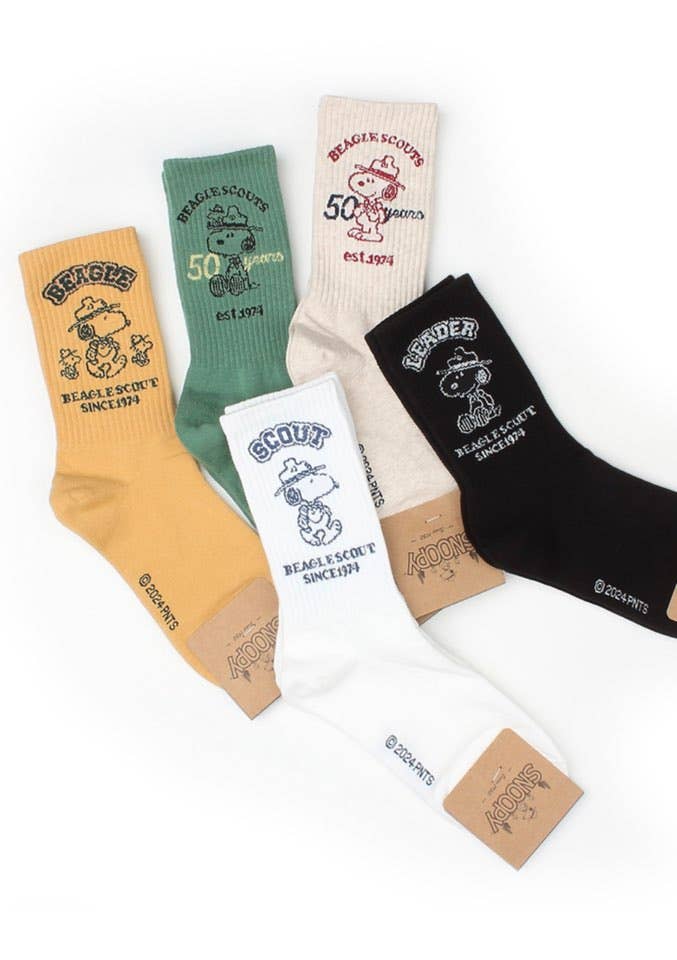 K-Wonderland - Wholesale Sokken - Uniseks - Peanuts Snoopy Scout 50e Jubileum enkelsokken13