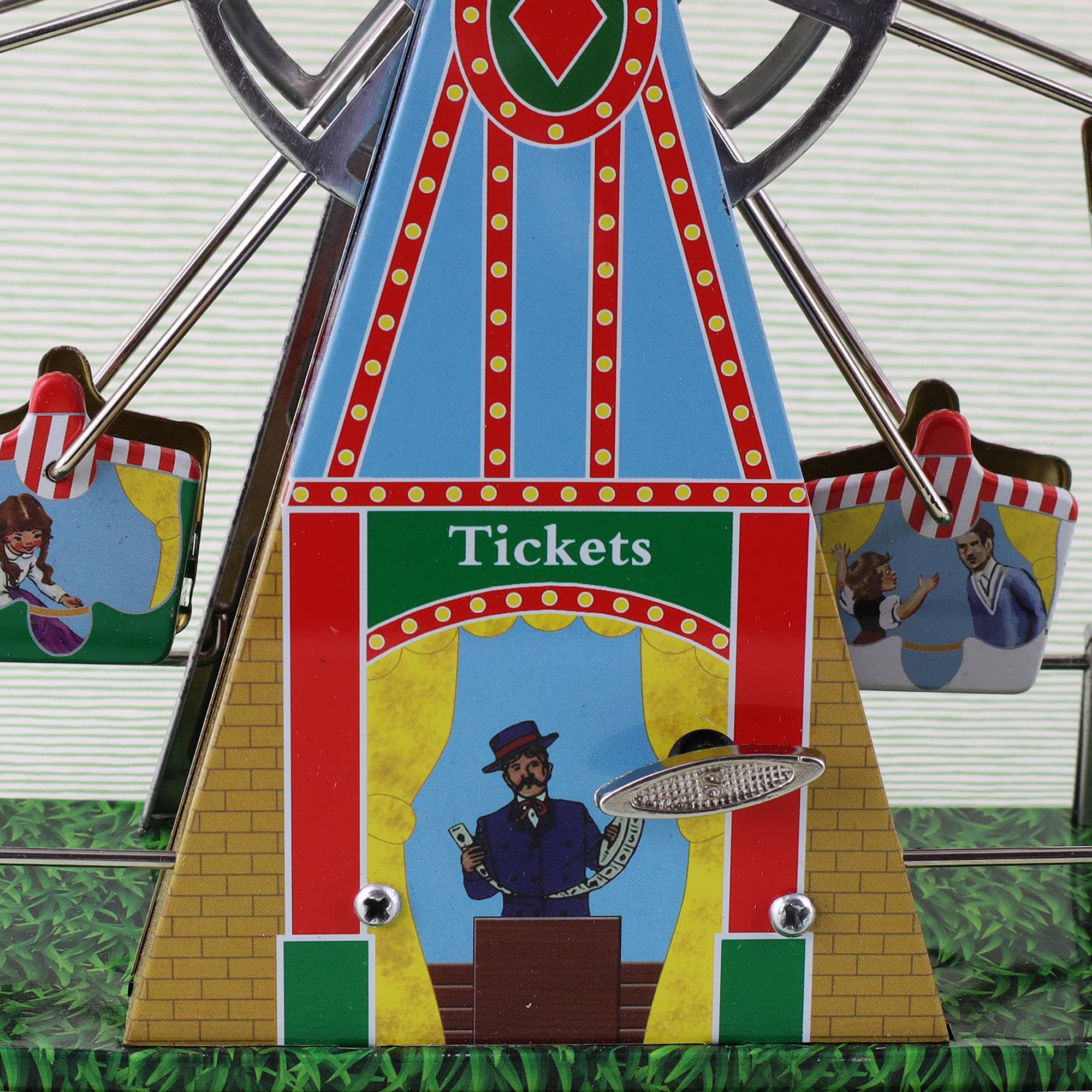 Tribal Trade GmbH - Wholesale Decorative Figurine - Tin Toy Ferris Wheel Tin Music 02 Music Box Fairground9