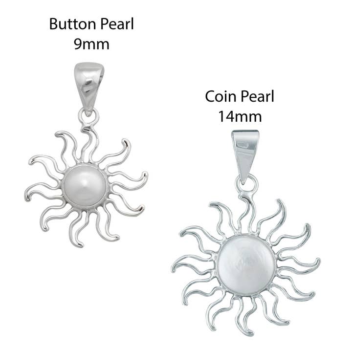 Sterling Silver Pearl Sun hänge för wholesale av Charles Albert Inc