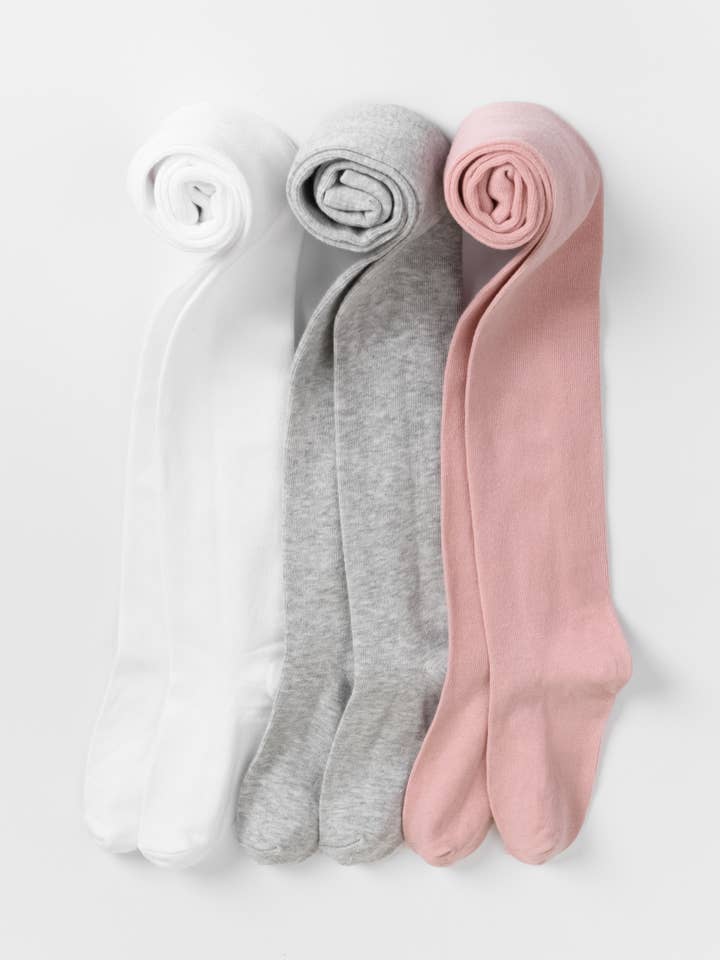 3 Pack Multicolor Kids School Tights - Plain for wholesale by Artie